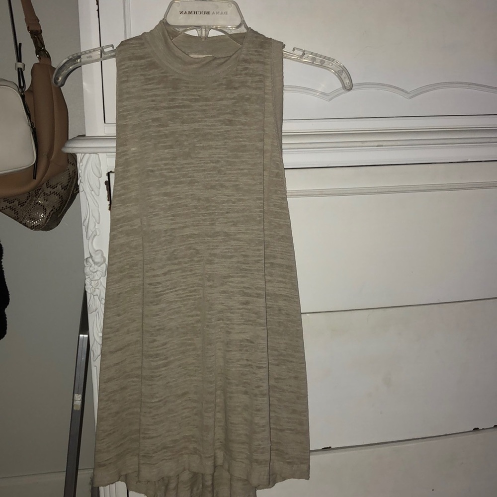 Green mock neck tank top